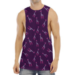 Purple And Teal Giraffe Pattern Print Men's Muscle Tank Top