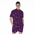 Purple And Teal Giraffe Pattern Print Men's Romper