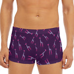 Purple And Teal Giraffe Pattern Print Men's Short Boxer Briefs