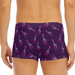 Purple And Teal Giraffe Pattern Print Men's Short Boxer Briefs