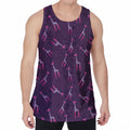 Purple And Teal Giraffe Pattern Print Men's Velvet Tank Top