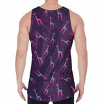 Purple And Teal Giraffe Pattern Print Men's Velvet Tank Top