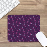 Purple And Teal Giraffe Pattern Print Mouse Pad