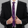 Purple And Teal Giraffe Pattern Print Necktie