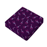 Purple And Teal Giraffe Pattern Print Outdoor Seat Cushion Cover