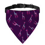 Purple And Teal Giraffe Pattern Print Over The Collar Dog Bandana