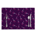 Purple And Teal Giraffe Pattern Print Placemat