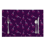 Purple And Teal Giraffe Pattern Print Placemat