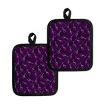 Purple And Teal Giraffe Pattern Print Pot Holders