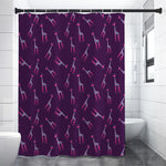 Purple And Teal Giraffe Pattern Print Premium Shower Curtain