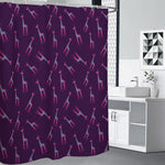 Purple And Teal Giraffe Pattern Print Premium Shower Curtain
