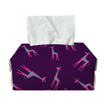 Purple And Teal Giraffe Pattern Print Rectangle Tissue Box Cover