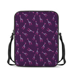 Purple And Teal Giraffe Pattern Print Rectangular Crossbody Bag