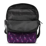 Purple And Teal Giraffe Pattern Print Rectangular Crossbody Bag