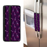 Purple And Teal Giraffe Pattern Print Refrigerator Handle Covers
