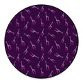 Purple And Teal Giraffe Pattern Print Round Floor Mat