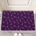 Purple And Teal Giraffe Pattern Print Rubber Doormat