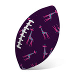 Purple And Teal Giraffe Pattern Print Rugby Ball