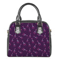 Purple And Teal Giraffe Pattern Print Shoulder Handbag
