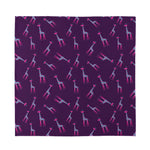 Purple And Teal Giraffe Pattern Print Silk Bandana