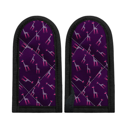 Purple And Teal Giraffe Pattern Print Skillet Handle Cover