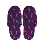 Purple And Teal Giraffe Pattern Print Slippers
