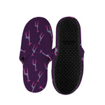 Purple And Teal Giraffe Pattern Print Slippers