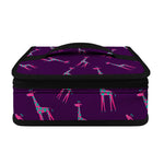 Purple And Teal Giraffe Pattern Print Small Lunch Bag