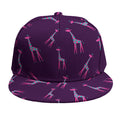 Purple And Teal Giraffe Pattern Print Snapback Cap