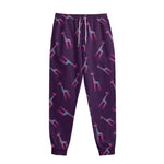 Purple And Teal Giraffe Pattern Print Sweatpants