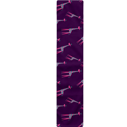 Purple And Teal Giraffe Pattern Print Table Runner