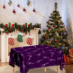 Purple And Teal Giraffe Pattern Print Tablecloth
