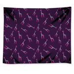 Purple And Teal Giraffe Pattern Print Tapestry