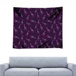 Purple And Teal Giraffe Pattern Print Tapestry