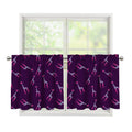 Purple And Teal Giraffe Pattern Print Tier Curtains