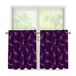 Purple And Teal Giraffe Pattern Print Tier Curtains