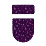 Purple And Teal Giraffe Pattern Print Toilet Lid And Tank Cover Set