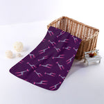 Purple And Teal Giraffe Pattern Print Towel