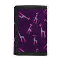 Purple And Teal Giraffe Pattern Print Trifold Wallet