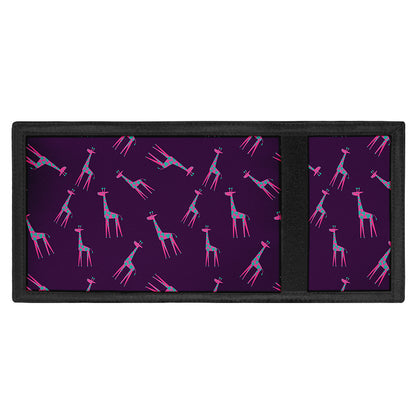 Purple And Teal Giraffe Pattern Print Trifold Wallet