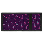 Purple And Teal Giraffe Pattern Print Trifold Wallet