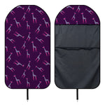 Purple And Teal Giraffe Pattern Print Waterproof Car Seat Cover