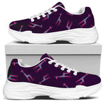 Purple And Teal Giraffe Pattern Print White Chunky Shoes