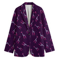 Purple And Teal Giraffe Pattern Print Women's Blazer