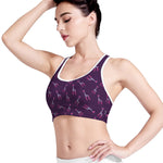 Purple And Teal Giraffe Pattern Print Women's Sports Bra