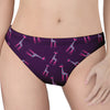 Purple And Teal Giraffe Pattern Print Women's Thong