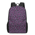 Purple And Teal Leopard Pattern Print 17 Inch Backpack