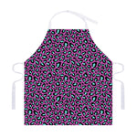 Purple And Teal Leopard Pattern Print Adjustable Apron