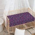 Purple And Teal Leopard Pattern Print Baby Crib Sheet