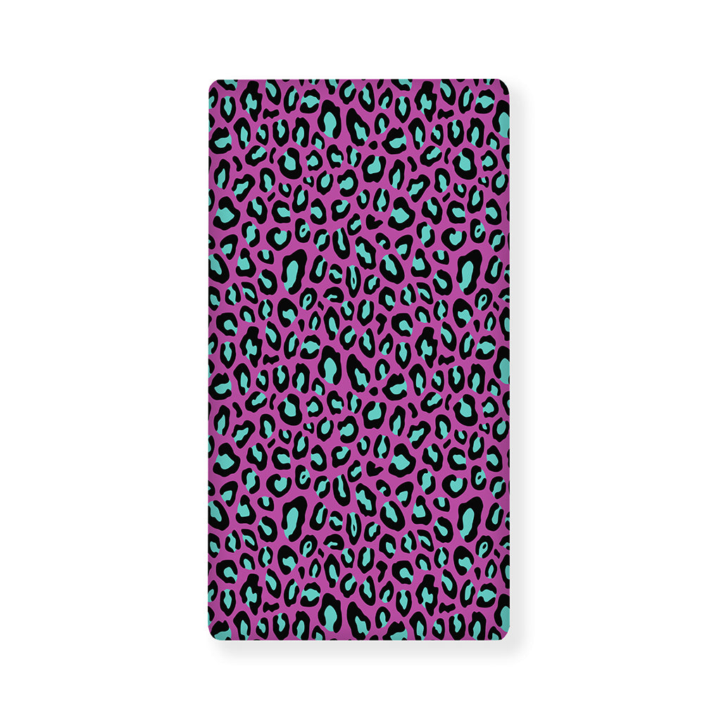 Purple And Teal Leopard Pattern Print Baby Crib Sheet